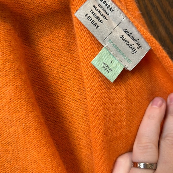 Anthropologie Vibrant Orange Crew Neck Sweater - Picture 3 of 3